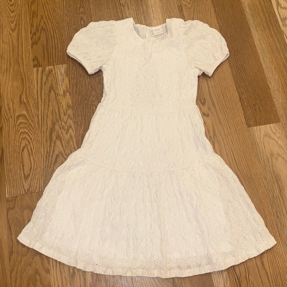 Zara White Eyelet Dress
